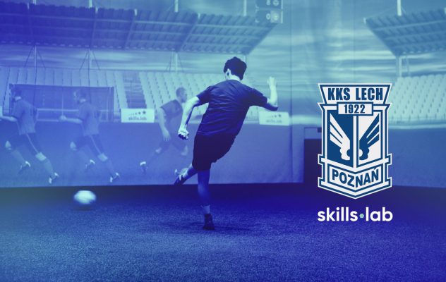 Image of skills.lab Arena with logo of Lech Poznań